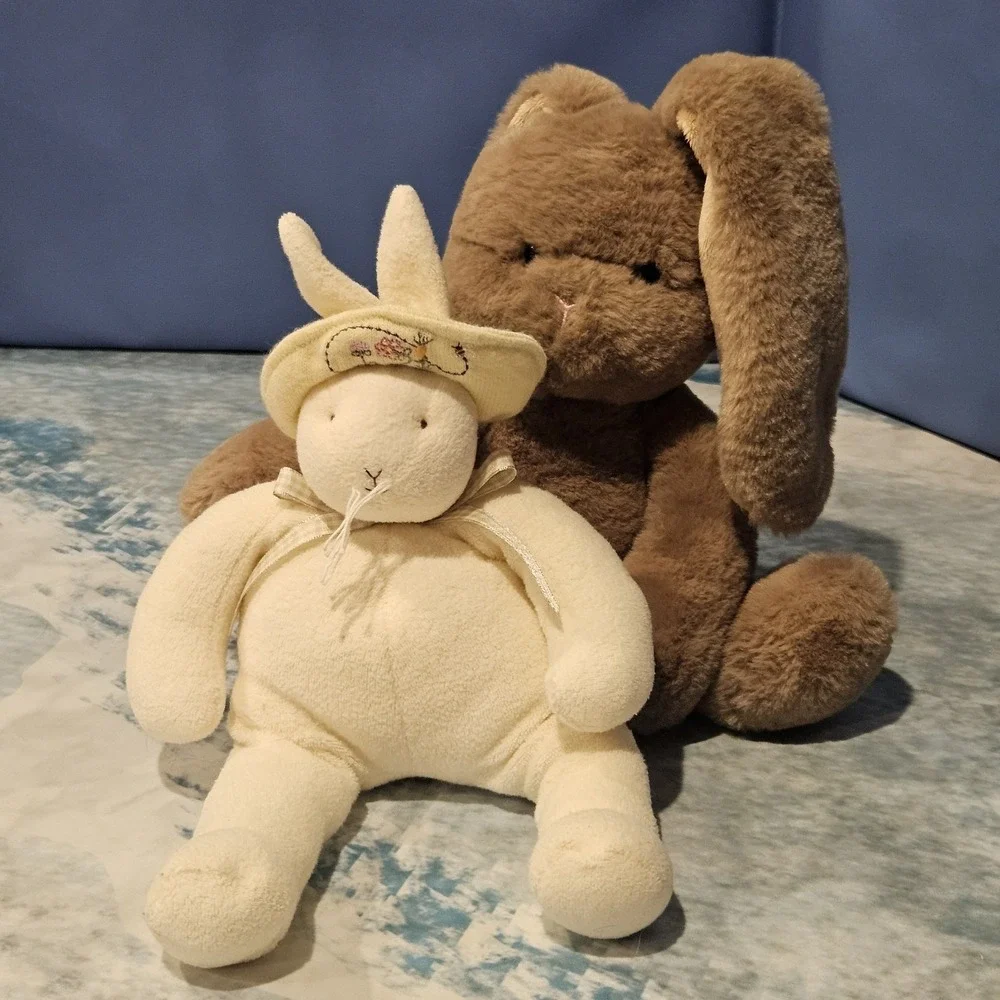 Bunnies By The Bay Bunny Plush Bundle Aurora Brown Cream Rabbit Stuffed Animals